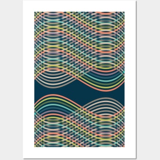 Abstract Infinity Line Pattern in Rainbow Posters and Art